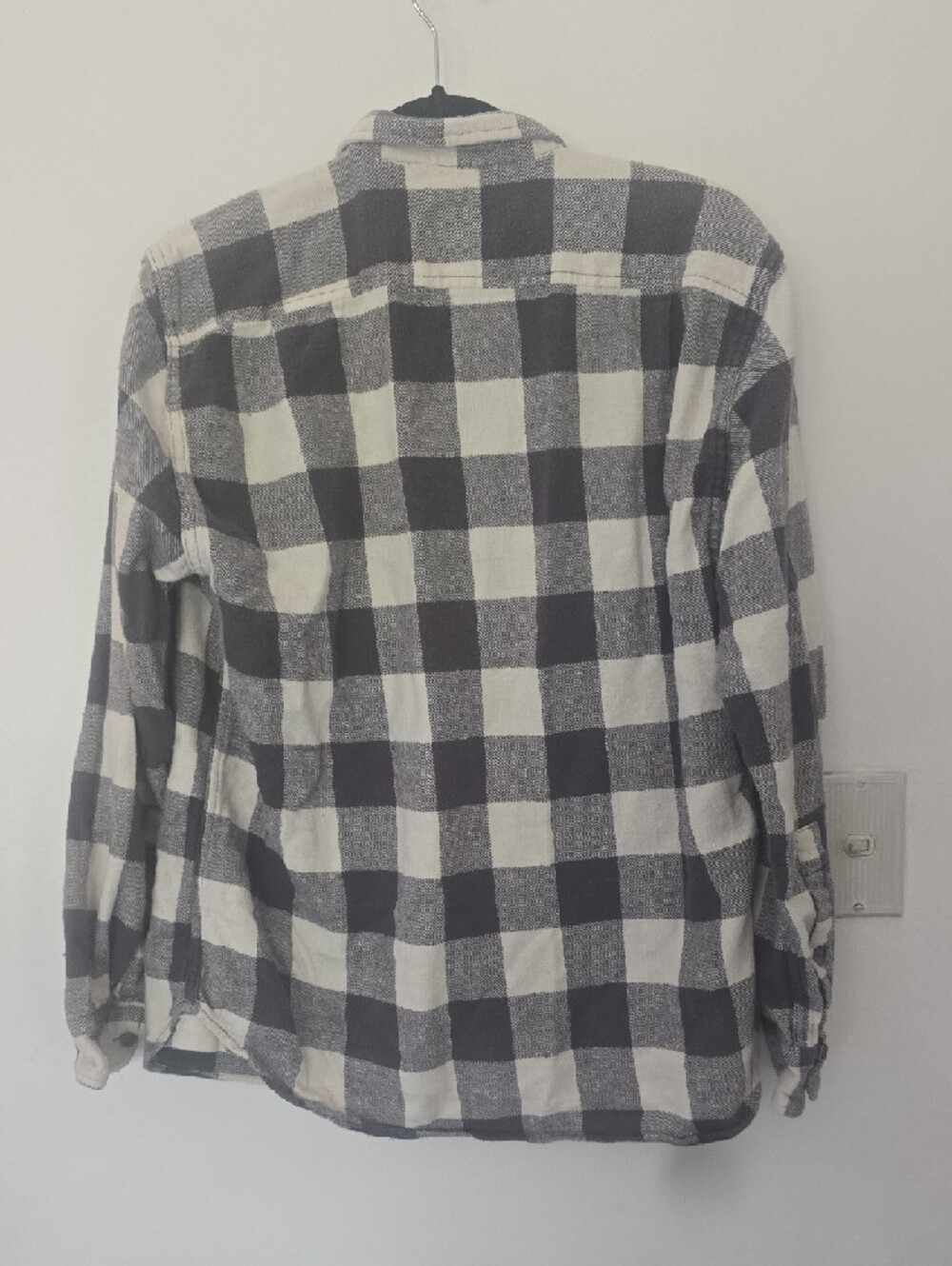 Marine Layer Men's Checked Flannel Shirt - Black & White - Picture 3 of 3